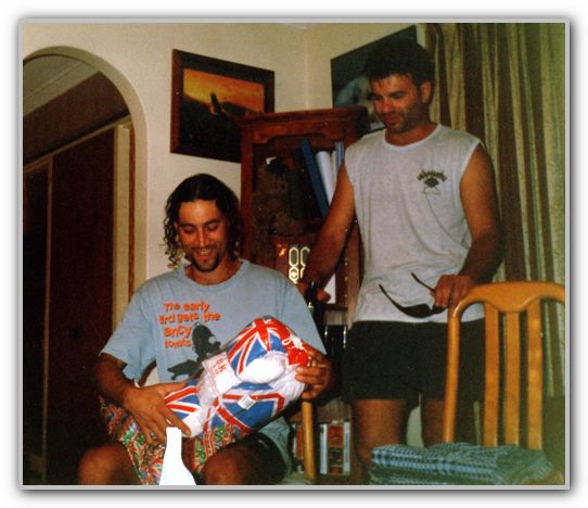 FJ & Sacha at CJ House Xmas 1999